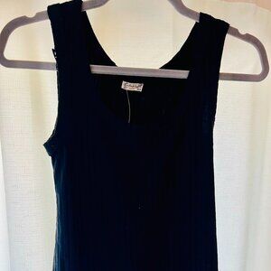 Free People Black Ribbed Scoop Neck Tank Top